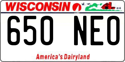 WI license plate 650NEO