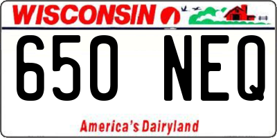 WI license plate 650NEQ