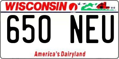 WI license plate 650NEU