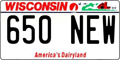 WI license plate 650NEW