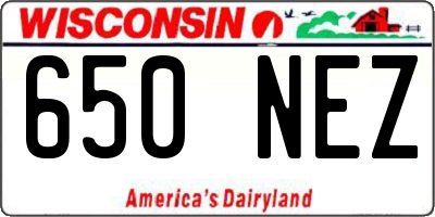 WI license plate 650NEZ