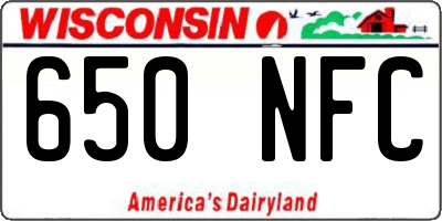 WI license plate 650NFC