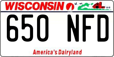 WI license plate 650NFD