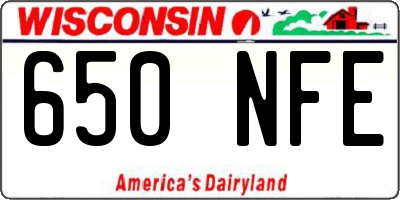 WI license plate 650NFE