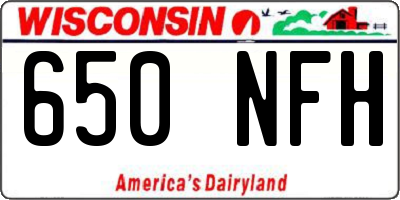 WI license plate 650NFH