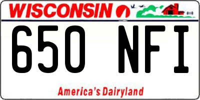 WI license plate 650NFI