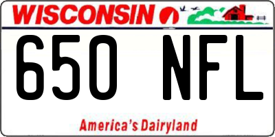 WI license plate 650NFL