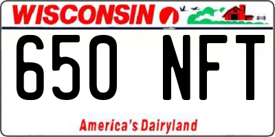 WI license plate 650NFT
