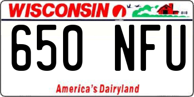 WI license plate 650NFU