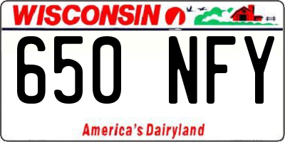 WI license plate 650NFY