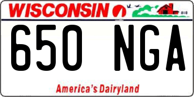 WI license plate 650NGA