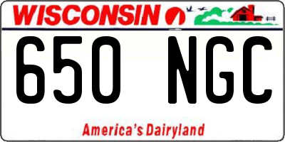 WI license plate 650NGC