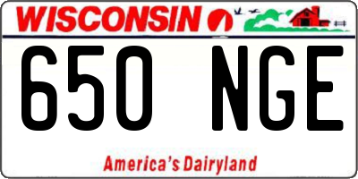 WI license plate 650NGE