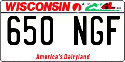 WI license plate 650NGF
