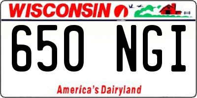 WI license plate 650NGI