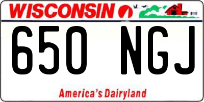 WI license plate 650NGJ