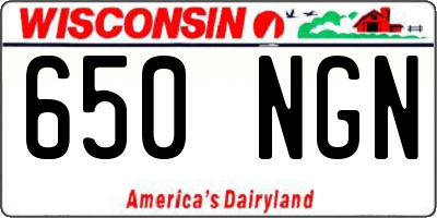 WI license plate 650NGN