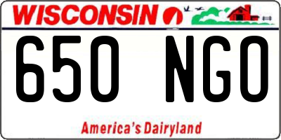 WI license plate 650NGO