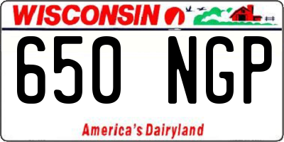 WI license plate 650NGP