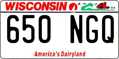 WI license plate 650NGQ