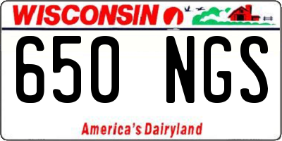 WI license plate 650NGS