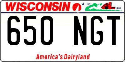 WI license plate 650NGT