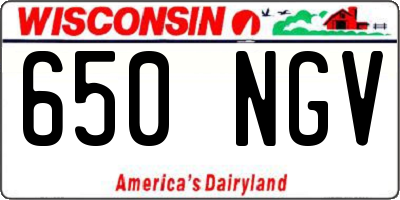 WI license plate 650NGV