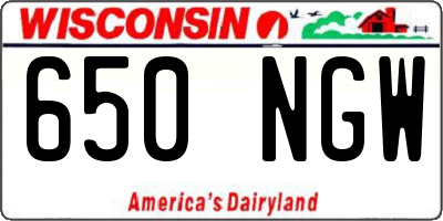 WI license plate 650NGW