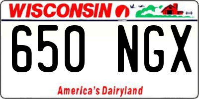 WI license plate 650NGX