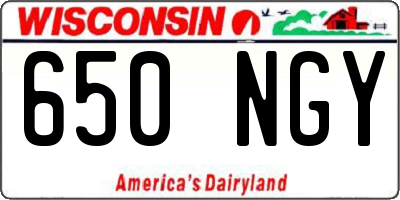 WI license plate 650NGY