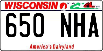 WI license plate 650NHA