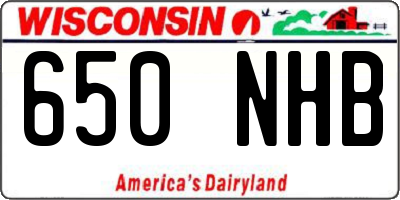 WI license plate 650NHB