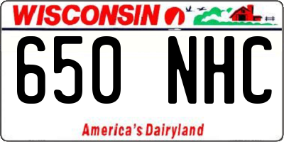 WI license plate 650NHC