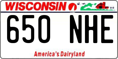 WI license plate 650NHE