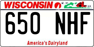 WI license plate 650NHF