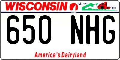 WI license plate 650NHG