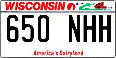 WI license plate 650NHH