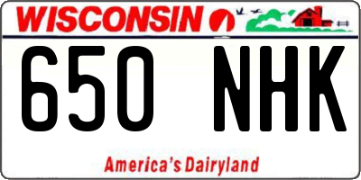 WI license plate 650NHK
