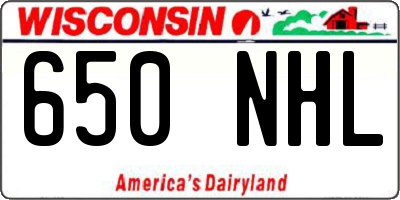WI license plate 650NHL