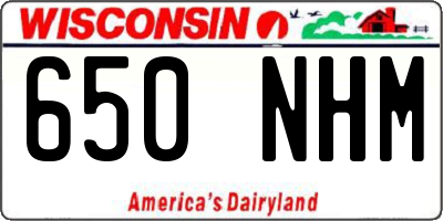 WI license plate 650NHM