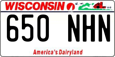WI license plate 650NHN