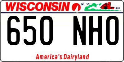 WI license plate 650NHO