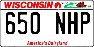 WI license plate 650NHP