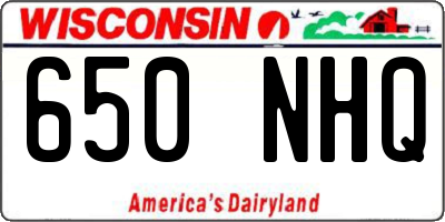 WI license plate 650NHQ