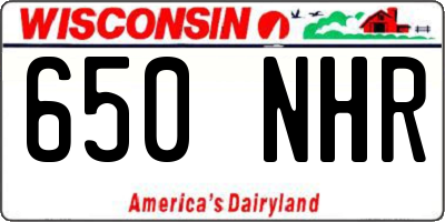 WI license plate 650NHR