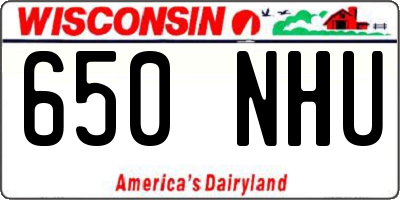 WI license plate 650NHU