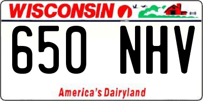 WI license plate 650NHV