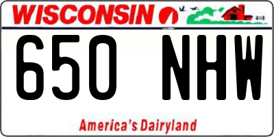 WI license plate 650NHW