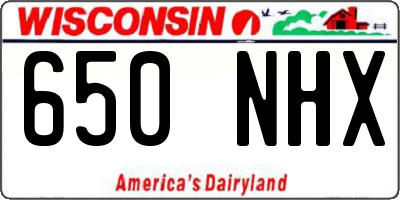 WI license plate 650NHX