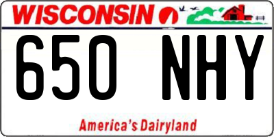 WI license plate 650NHY